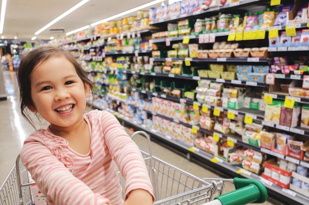 Child at the grocery store.